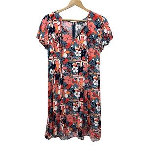 NEW ModCloth Size 10 Vintage Inspired Dress Floral Flutter Sleeve Retro